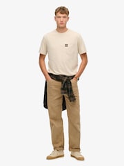 Superdry Nude Contrast Stitch Pocket T-Shirt - Image 3 of 4