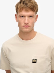 Superdry Nude Contrast Stitch Pocket T-Shirt - Image 4 of 4