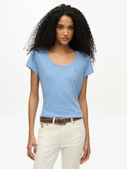 Superdry Blue Scoop Neck T-Shirt - Image 1 of 6