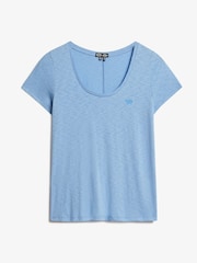 Superdry Blue Scoop Neck T-Shirt - Image 5 of 6