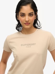Superdry Nude Sport Luxe Fitted T-Shirt - Image 4 of 6