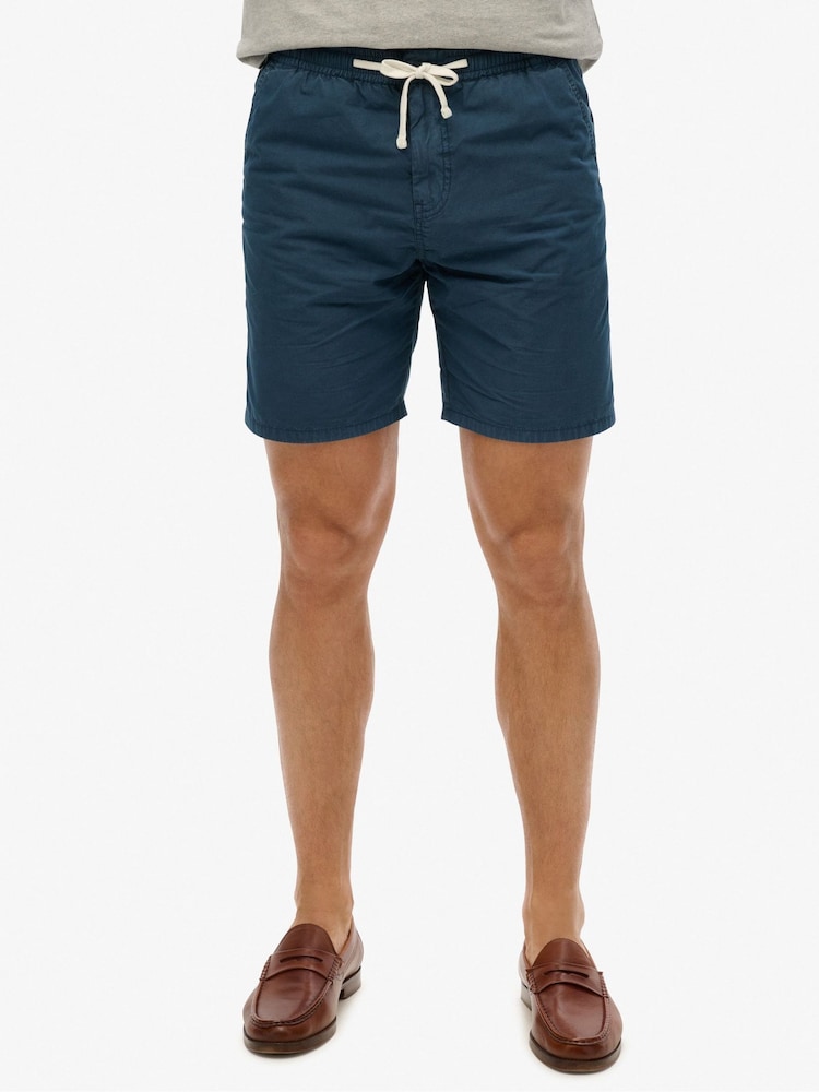Superdry Blue Essentials Walk Shorts - Image 1 of 7 Superdry Blue Essentials Walk Shorts - Image 1 of 7