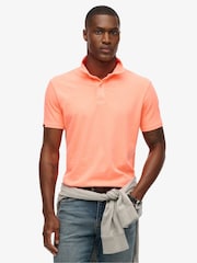 Superdry Orange Essential Jersey Polo Top - Image 1 of 5