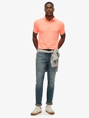 Superdry Orange Essential Jersey Polo Top - Image 3 of 5