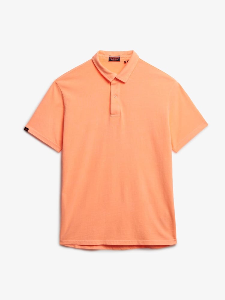 Superdry Orange Essential Jersey Polo Top - Image 5 of 5