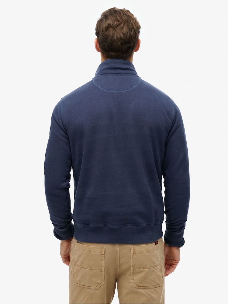Superdry Blue The Merchant Store Quarter Zip Sweatshirt - Image 2 of 6