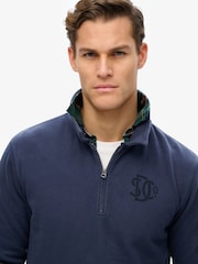 Superdry Blue The Merchant Store Quarter Zip Sweatshirt - Image 4 of 6