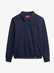 Superdry Blue The Merchant Store Quarter Zip Sweatshirt - Image 5 of 6