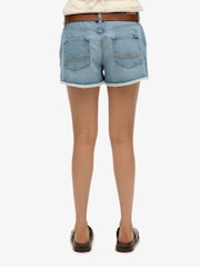 Superdry Blue Mid Rise Denim Hot Shorts - Image 5 of 7