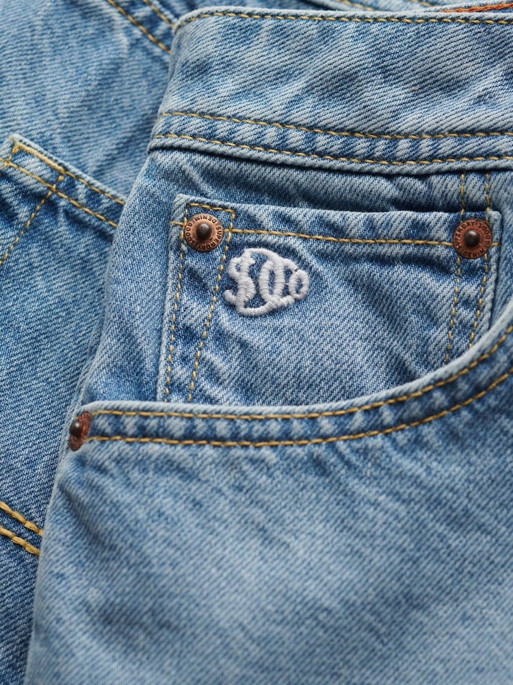 Superdry Blue Mid Rise Denim Hot Shorts - Image 7 of 7