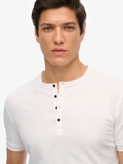 Superdry White Slub Short Sleeve Jersey Grandad Top - Image 4 of 6