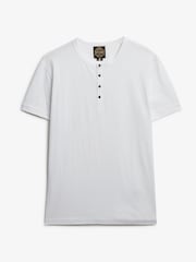 Superdry White Slub Short Sleeve Jersey Grandad Top - Image 5 of 6