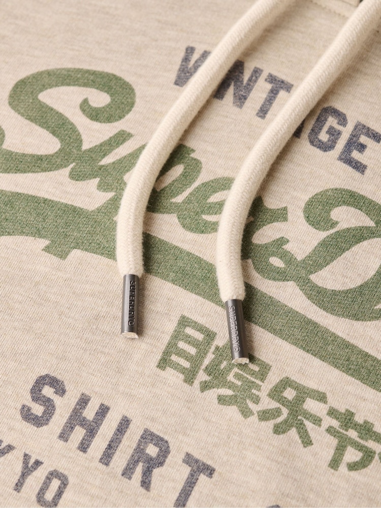 Superdry Nude Relaxed Vintage Logo Heritage Hoodie - Image 6 of 6