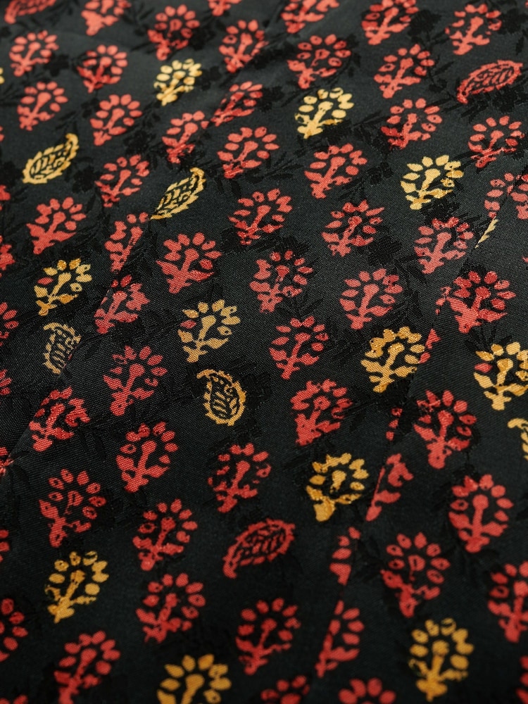 Superdry Black Mandarin Jacquard Mini Dress - Image 7 of 7