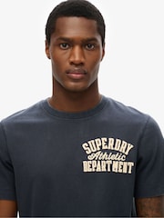 Superdry Blue Vintage Athletic T-Shirt - Image 4 of 6