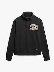 Superdry Black Vintage Athletic Henley Sweatshirt - Image 5 of 6