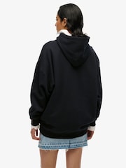 Superdry Black Relaxed Venue Metallic Hoodie - Image 4 of 6