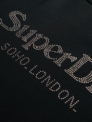 Superdry Black Relaxed Venue Metallic Hoodie - Image 6 of 6