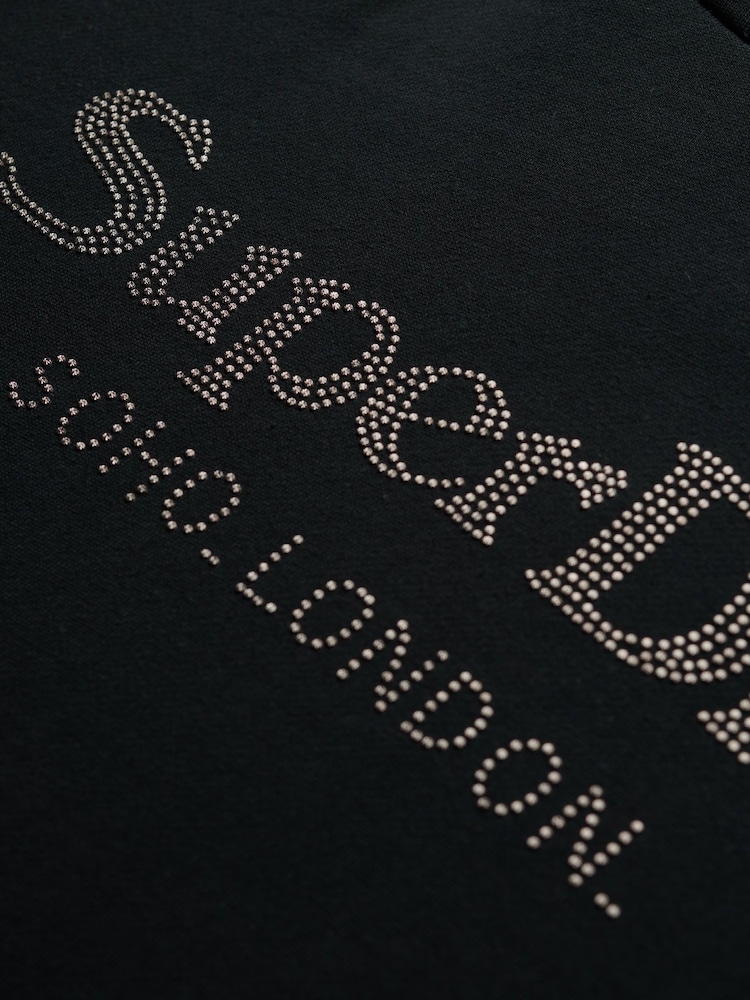 Superdry Black Relaxed Venue Metallic Hoodie - Image 6 of 6
