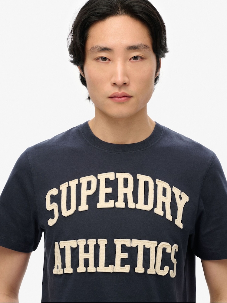 Superdry Blue Vintage Athletic T-Shirt - Image 1 of 1