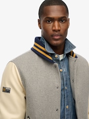 Superdry Grey College Varsity Bomber Jacket - Image 5 of 5