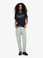 Superdry Blue Venue Metallic Relaxed T-Shirt - Image 4 of 6