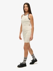 Superdry White Athletic Essentials Ribbed Tank Dress - Image 3 of 7