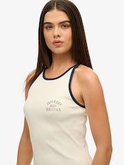 Superdry White Athletic Essentials Ribbed Tank Dress - Image 5 of 7