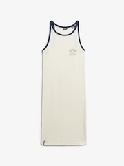 Superdry White Athletic Essentials Ribbed Tank Dress - Image 6 of 7