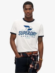 Superdry White Modern Industry Relaxed T-Shirt - Image 1 of 6