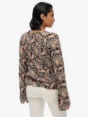 Superdry Black Printed Long Sleeve Blouse - Image 2 of 6