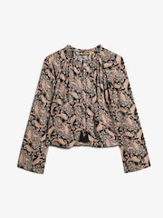Superdry Black Printed Long Sleeve Blouse - Image 5 of 6