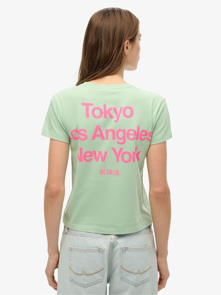 Superdry Green Core Logo City Fitted T-Shirt - Image 2 of 6