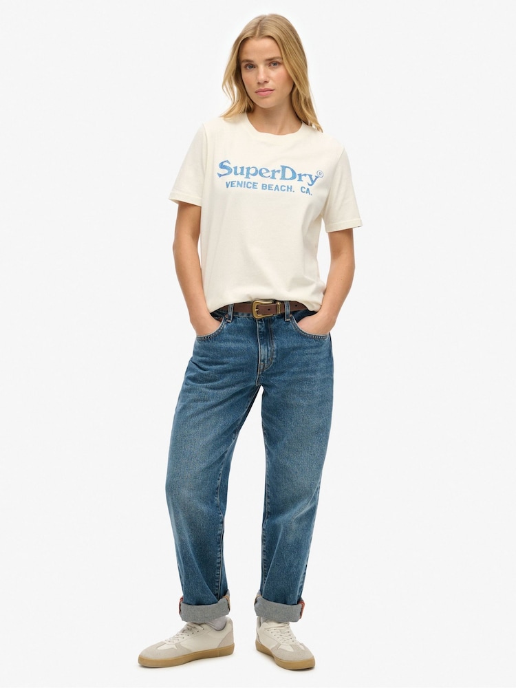 Superdry Venue Metallic Relaxed T-Shirt - Imagen 1 de 6