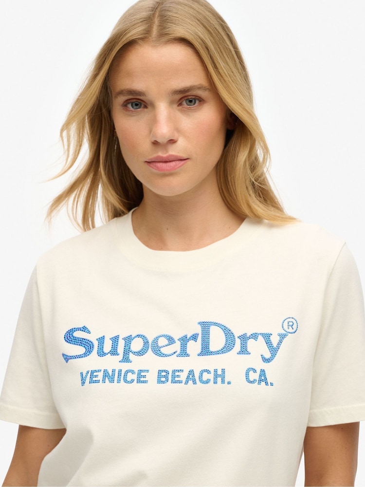 Superdry Venue Metallic Relaxed T-Shirt - Imagen 2 de 6