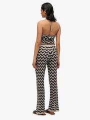 Superdry Blue Zigzag Knit Wide Trousers - Image 2 of 7
