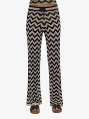 Superdry Blue Zigzag Knit Wide Trousers - Image 4 of 7