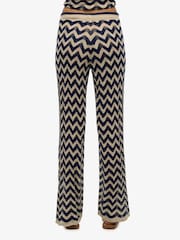 Superdry Blue Zigzag Knit Wide Trousers - Image 5 of 7