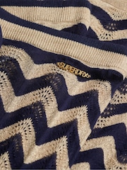 Superdry Blue Zigzag Knit Wide Trousers - Image 7 of 7
