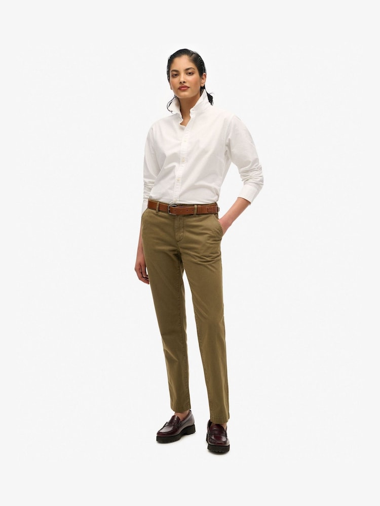 Superdry Green Mid Rise Chinos - Image 1 of 7