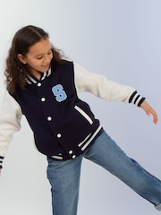 Brands In Blue Stitch Cherry Varsity Jacket - Image 1 of 4
