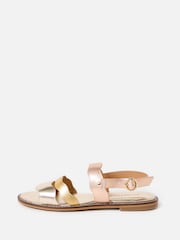 Oliver Bonas Metallic Wavy Leather Sandals - Image 1 of 6