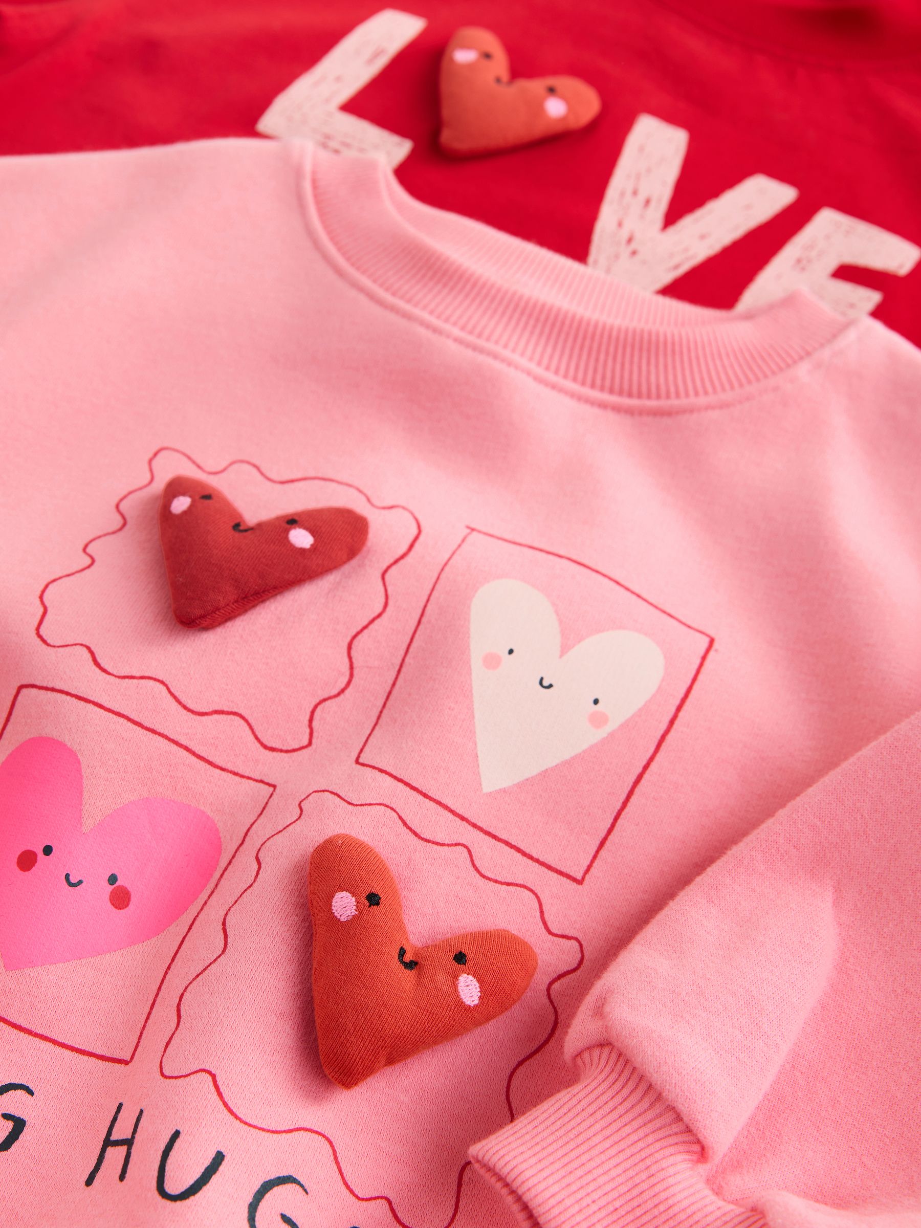 Buy Pink Hearts Top & Trousers Set 2 Pack (3mths-7yrs) from the
