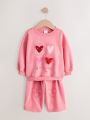 Pink Hearts Top & Trousers Set 2 Pack (3mths-7yrs) - Image 3 of 6