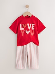 Pink Hearts Top & Trousers Set 2 Pack (3mths-7yrs) - Image 7 of 11