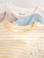 Neutral/Blue Frill Detail Long Sleeve Tops 4 Pack (3mths-7yrs) - Image 7 of 11