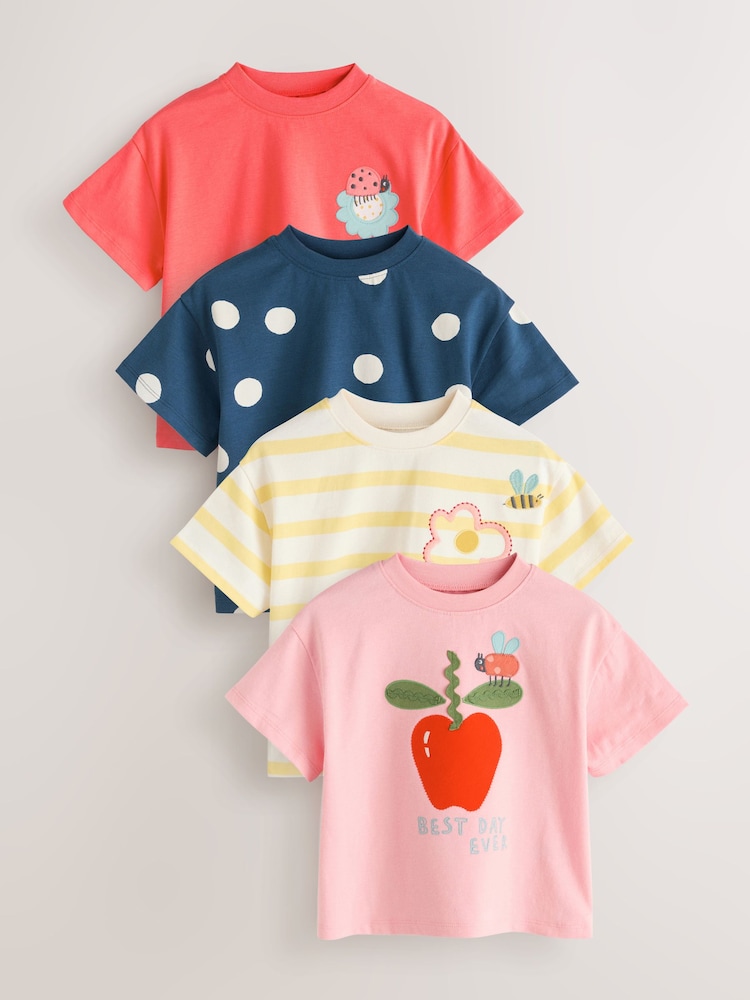 Pink T-Shirts 4 Pack (3mths-7yrs) - Image 1 of 7