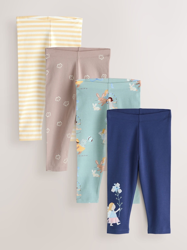 Neutral/Blue Leggings 4 Pack (3mths-7yrs) - Image 1 of 9 Neutral/Blue Leggings 4 Pack (3mths-7yrs) - Image 1 of 9