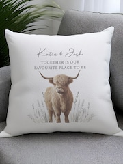 Personalised Highland Cow Cushion by PMC - Image 3 of 3
