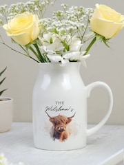 Personalised Highland Cow Flower Jug Vase by PMC - Image 1 of 3